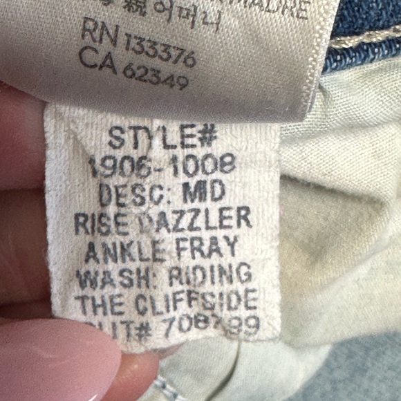 Mother Denim The Mid-Rise Dazzler Ankle Fray Jeans Sz 26 Cropped Cotton Stretch - Picture 10 of 12